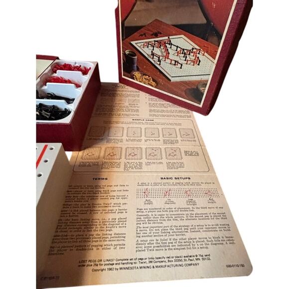 Vintage TWIXT 3M Bookshelf Board Game Ingenious Strategy Game 1962 - Picture 5 of 8